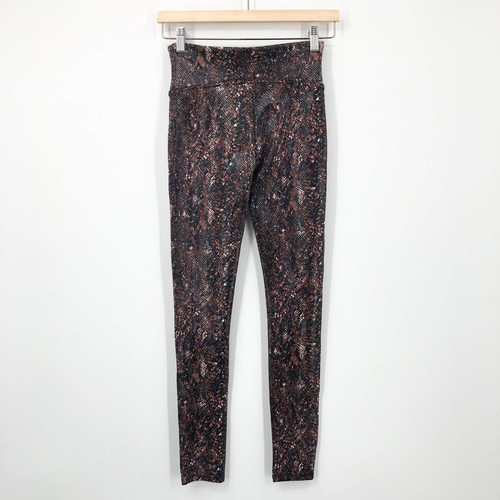NWT SPANX Faux Leather Snake Print Leggings in Mocha Snake Size S High Waisted - Picture 5 of 8